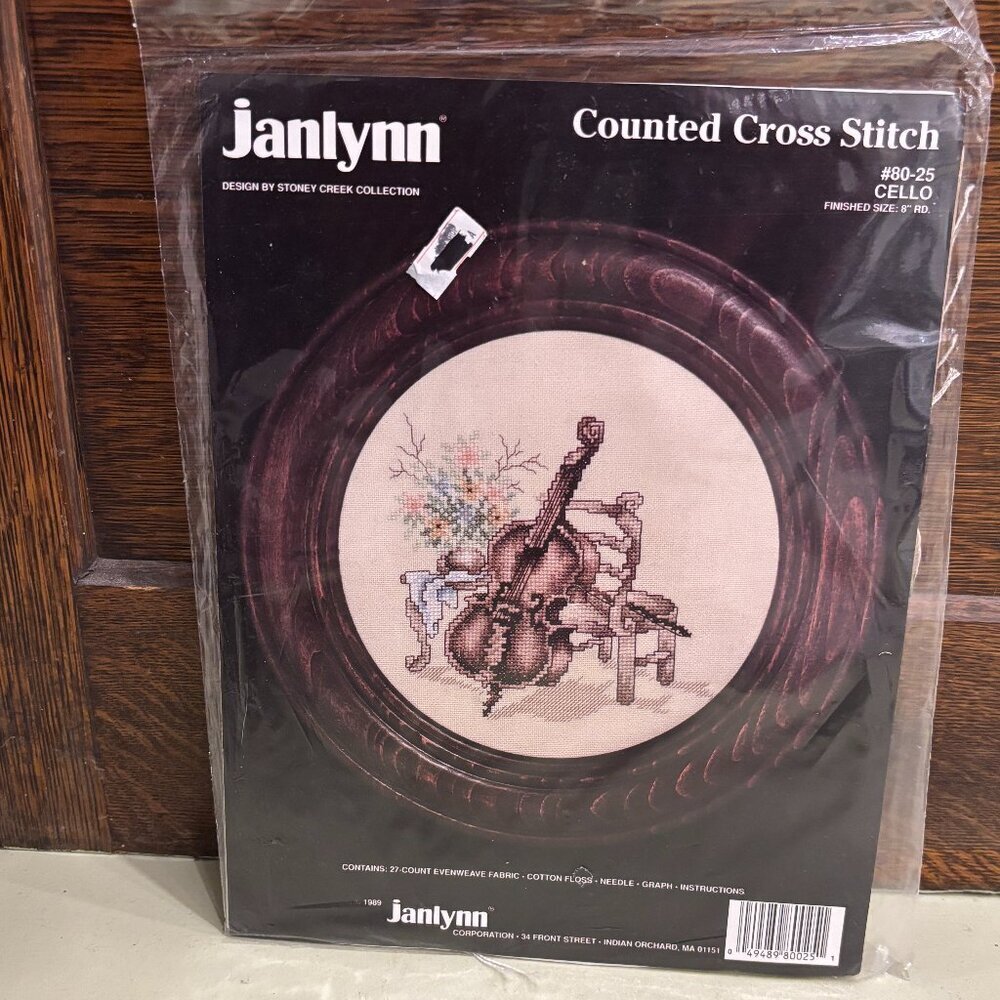 Vintage Janlynn Counted Cross Stitch Kit #80-25 Cello 1989 NOS Unopened 8" Round